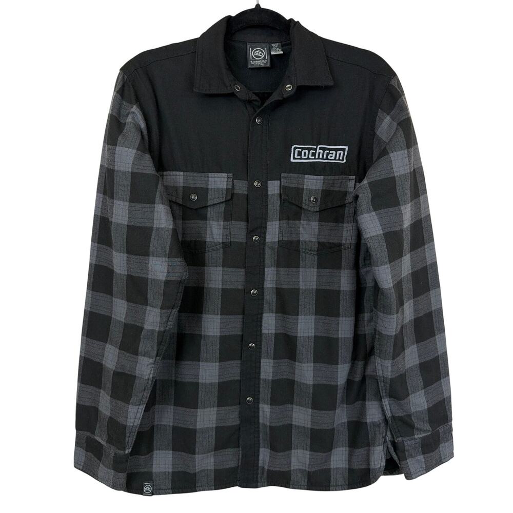 Stormtech Performance Black Plaid Snap Front Shirt  Jacket Shacket Size SMALL